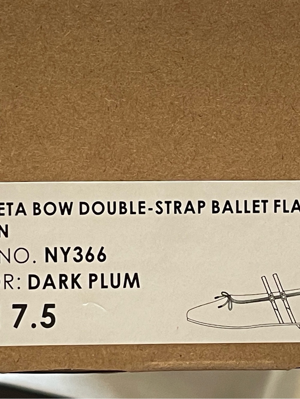 Brand New Madewell Women's Dark Plum Double-Strap Ballet Flats, 7.5 - Picture 6 of 7